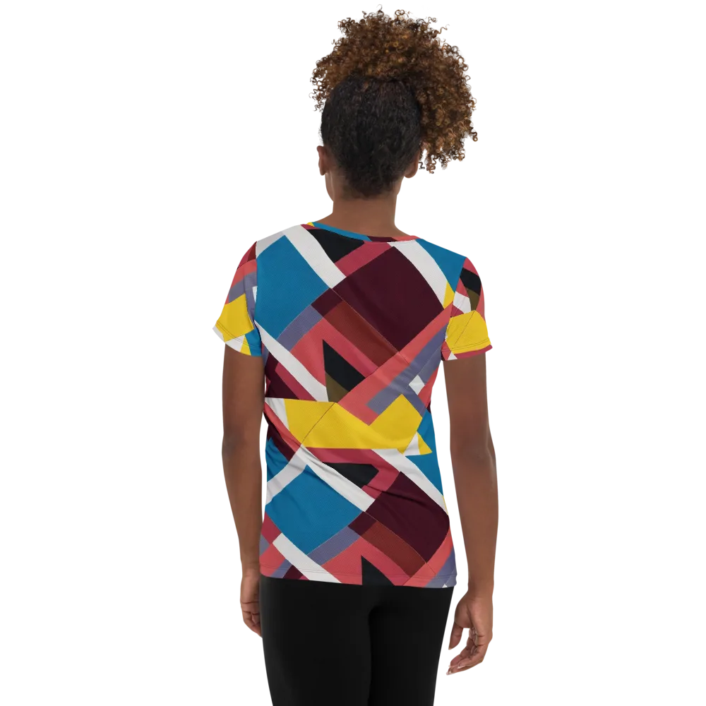 Chromatic Construct on Women's Athletic T-Shirt — Back