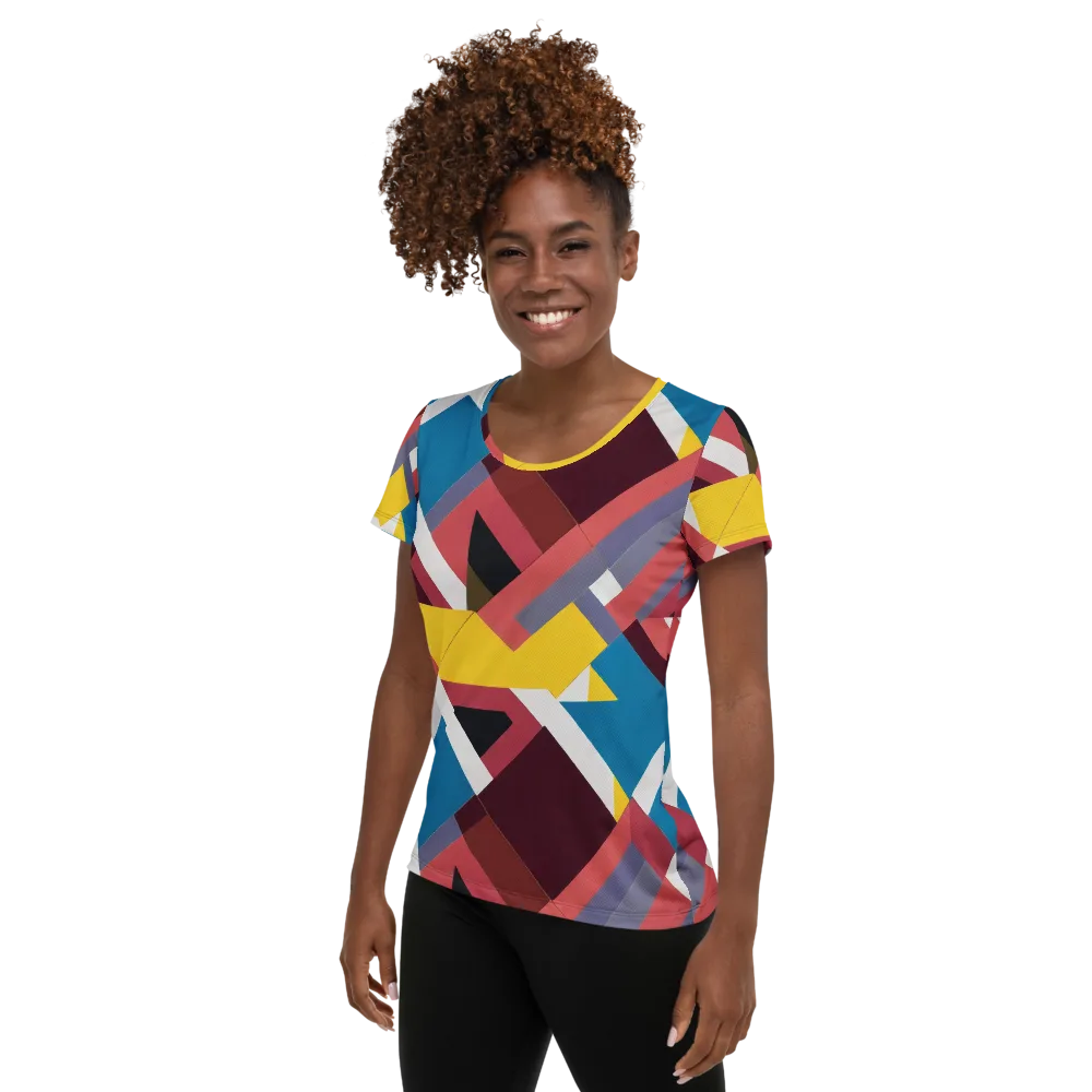 Chromatic Construct on Women's Athletic T-Shirt — Left