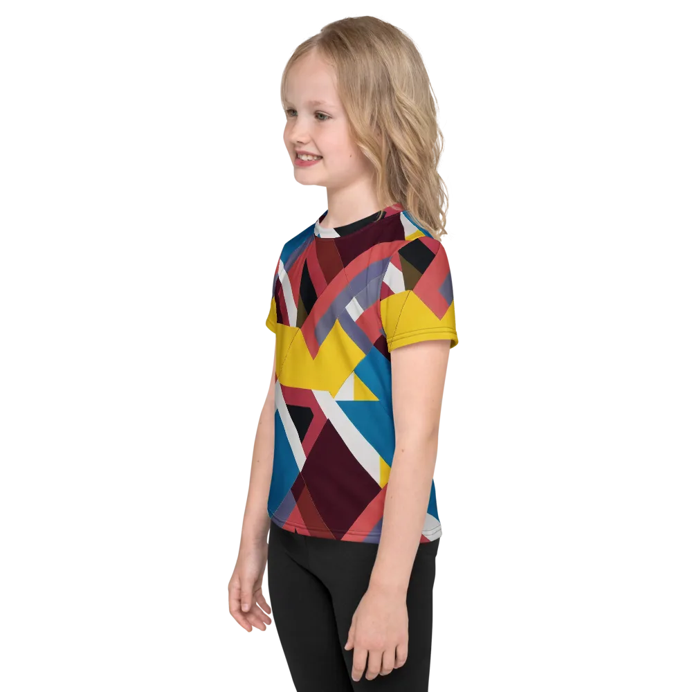 Chromatic Construct on Kids Crew Neck T-Shirt — Left