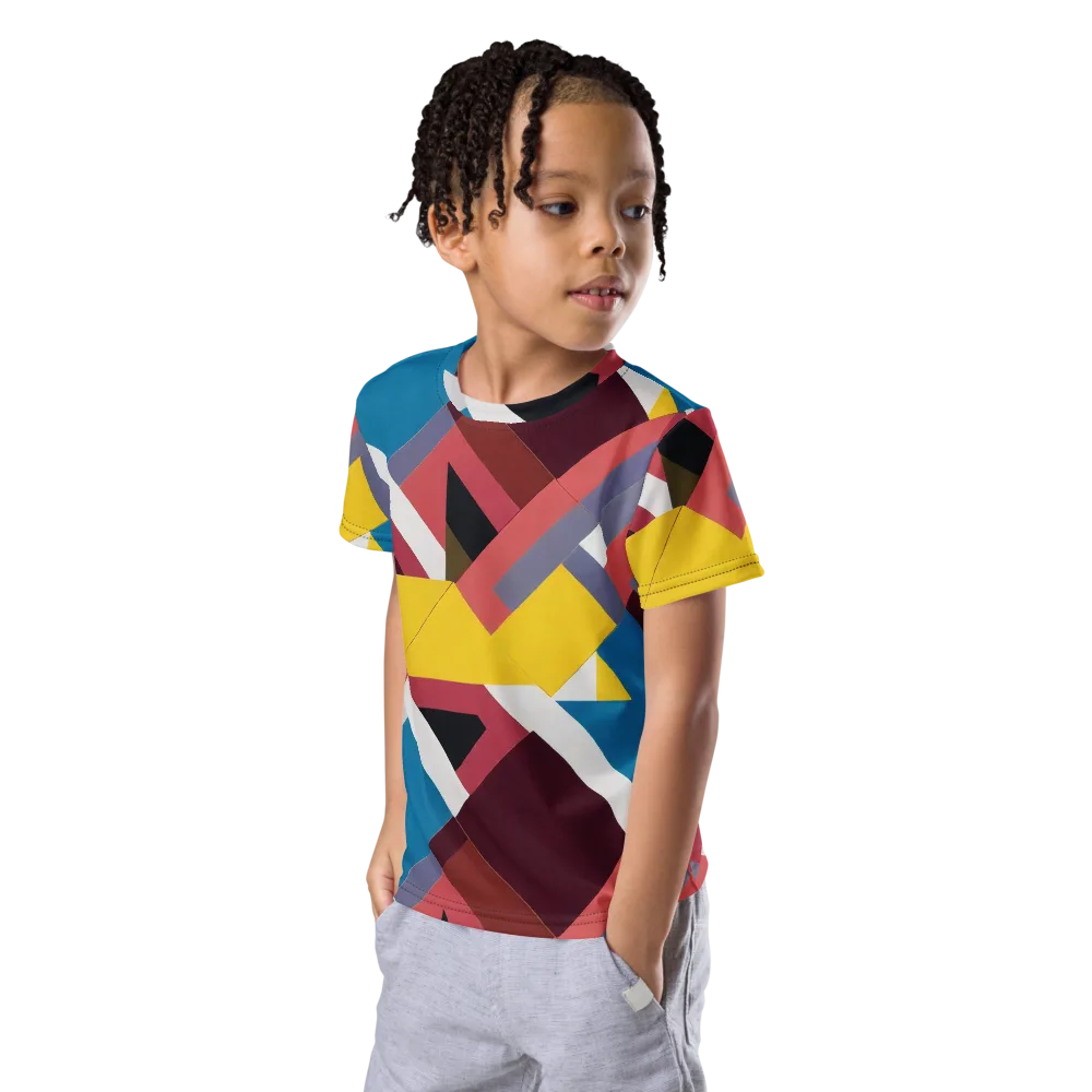 Chromatic Construct on Kids Crew Neck T-Shirt — Left Front
