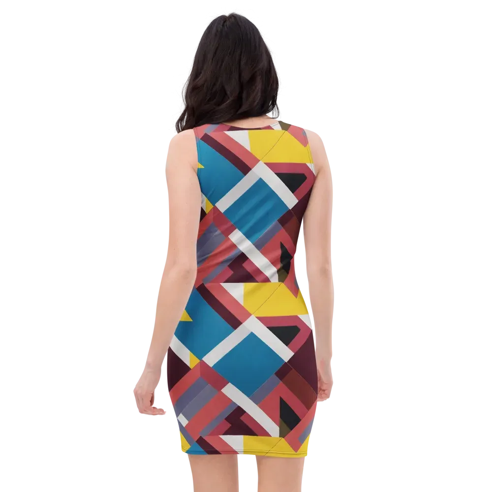 Chromatic Construct on Bodycon Dress — Back