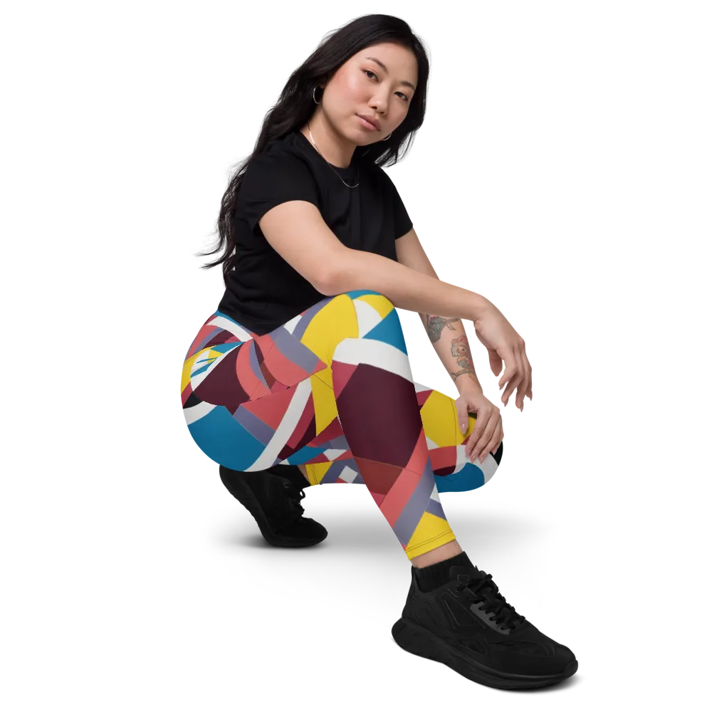 Chromatic Construct on Leggings with Pockets — Right Front