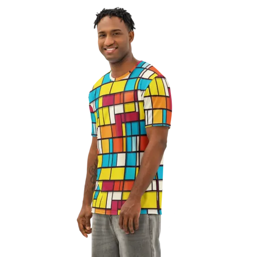 Primary Transit on a Men's Cotton Crew Neck T-Shirt
