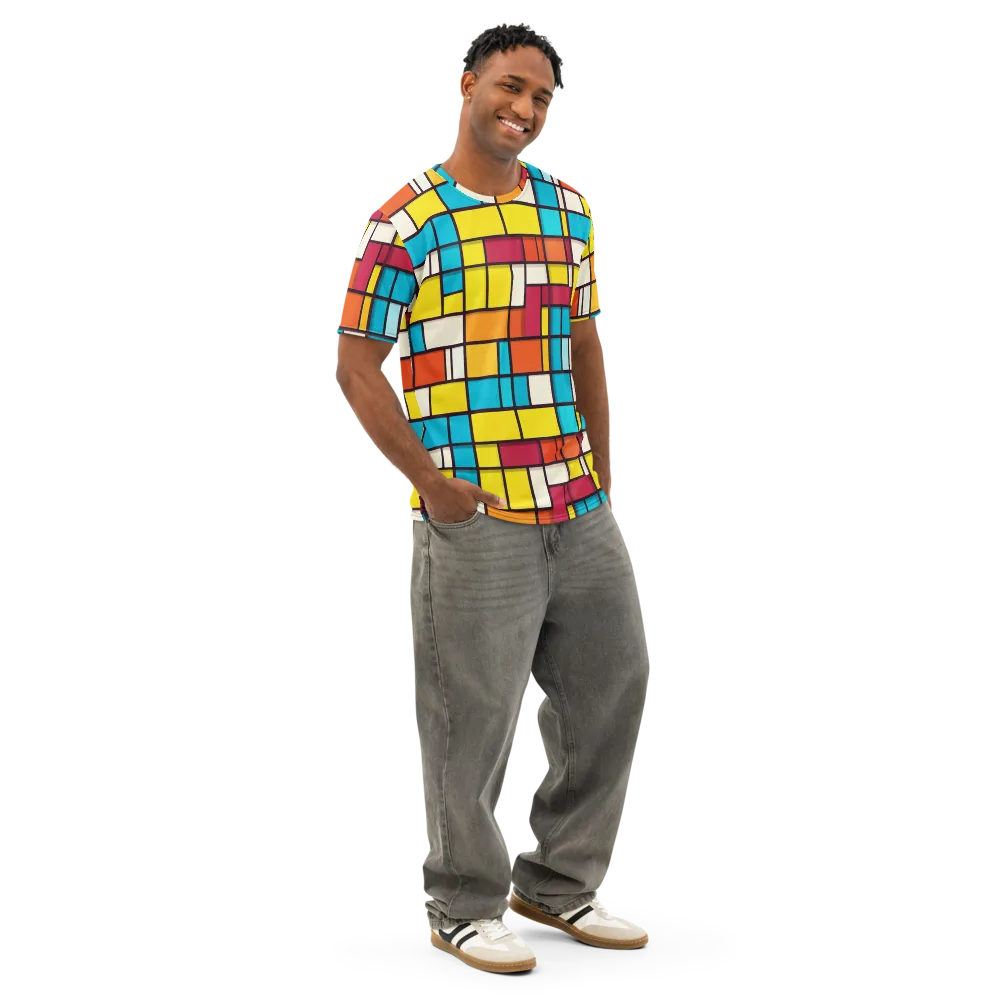 Primary Transit on Men's Cotton Crew Neck T-Shirt — Right Front