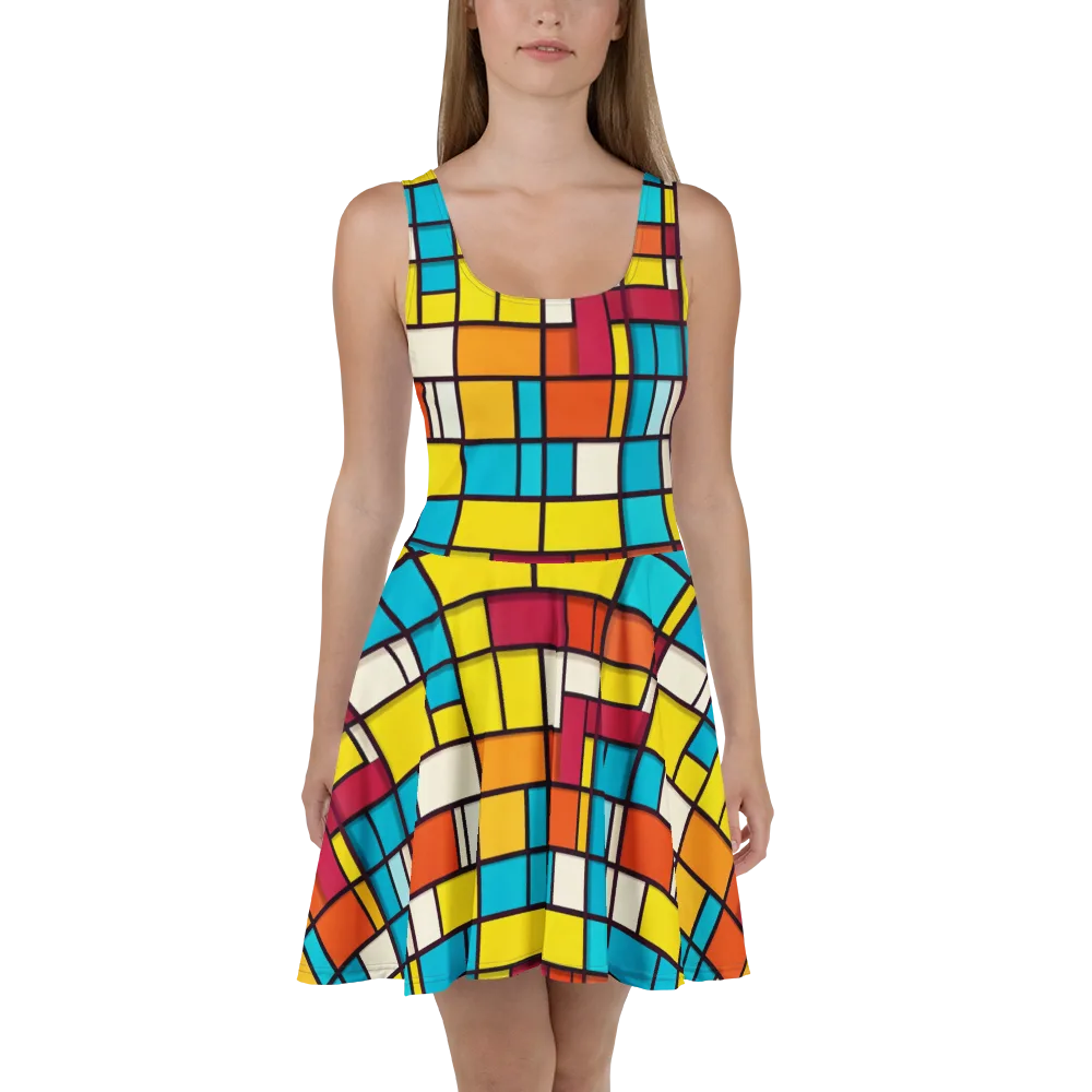 Primary Transit on Skater Dress — Front