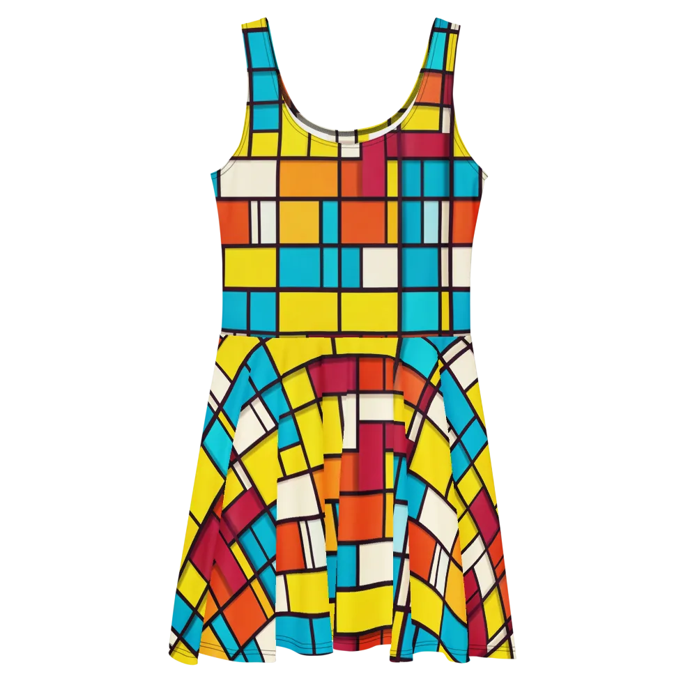 Primary Transit on Skater Dress — Front