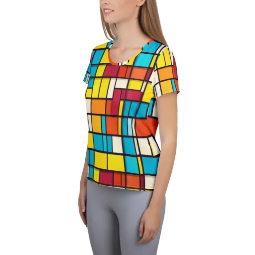 Primary Transit on a Women's Athletic T-Shirt
