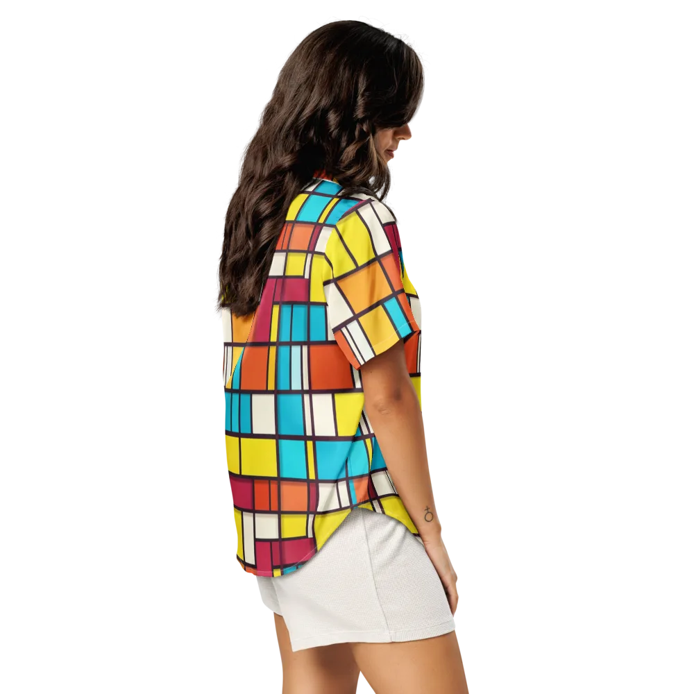 Primary Transit on Women's Short Sleeve Pajama Top — Right Back