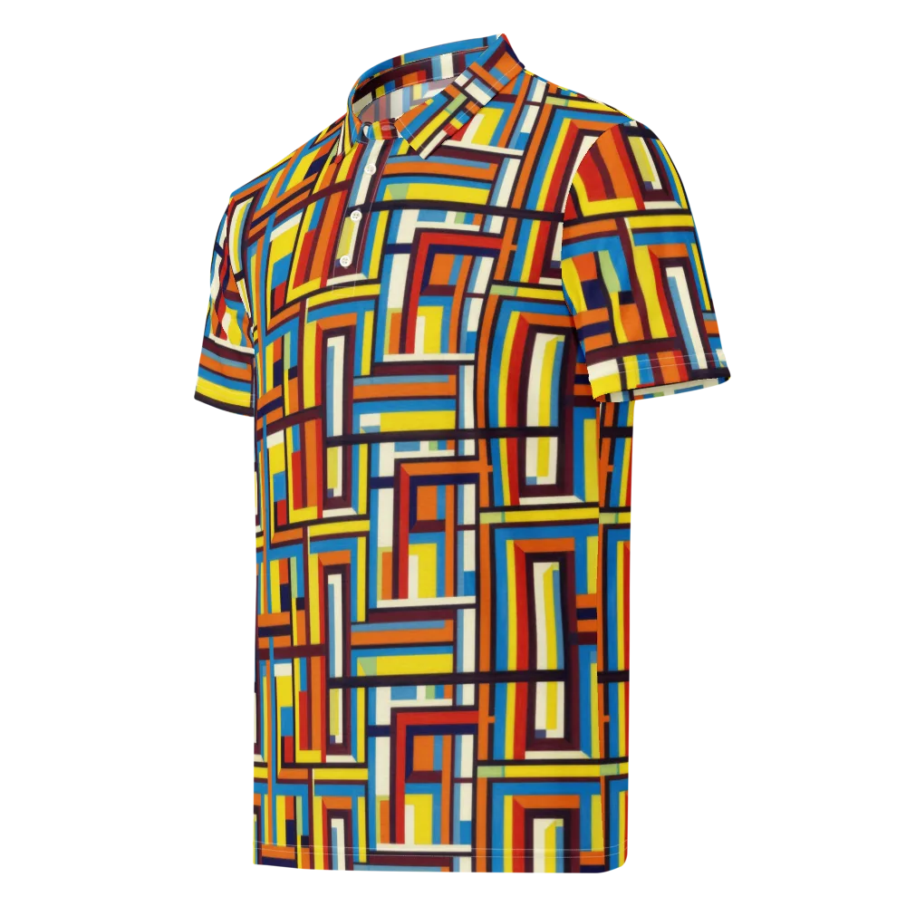 Modular Voltage on Men's Slim Fit Polo Shirt — Left Front