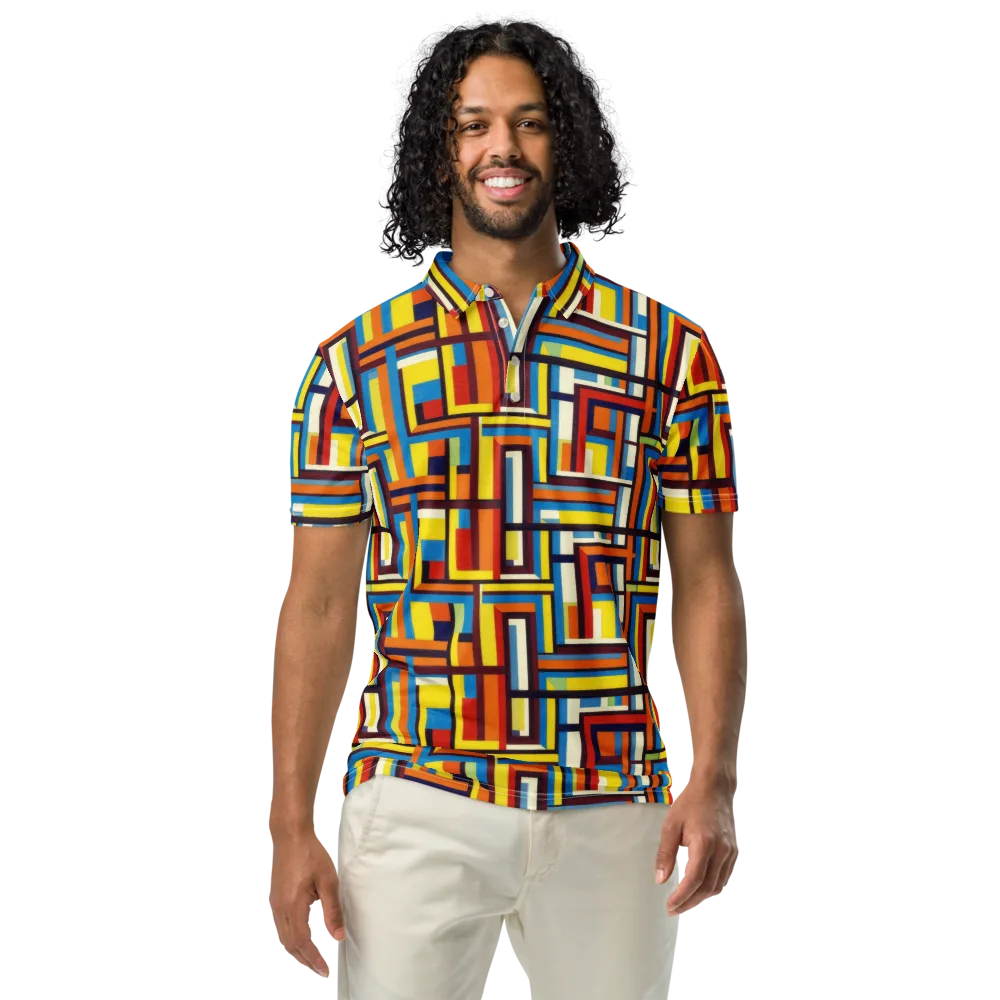 Modular Voltage on Men's Slim Fit Polo Shirt — Front