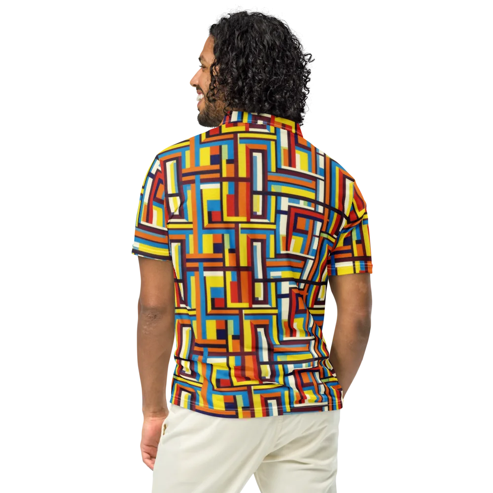 Modular Voltage on Men's Slim Fit Polo Shirt — Back