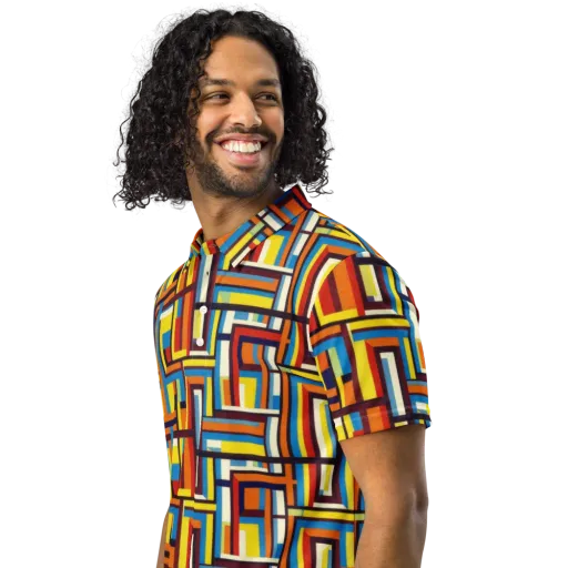 Modular Voltage on a Men's Slim Fit Polo Shirt
