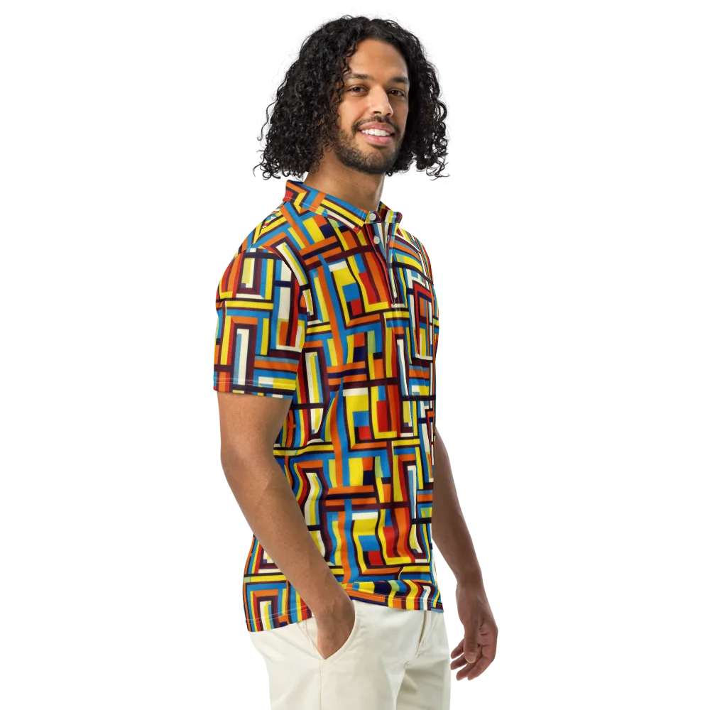 Modular Voltage on Men's Slim Fit Polo Shirt — Right Front