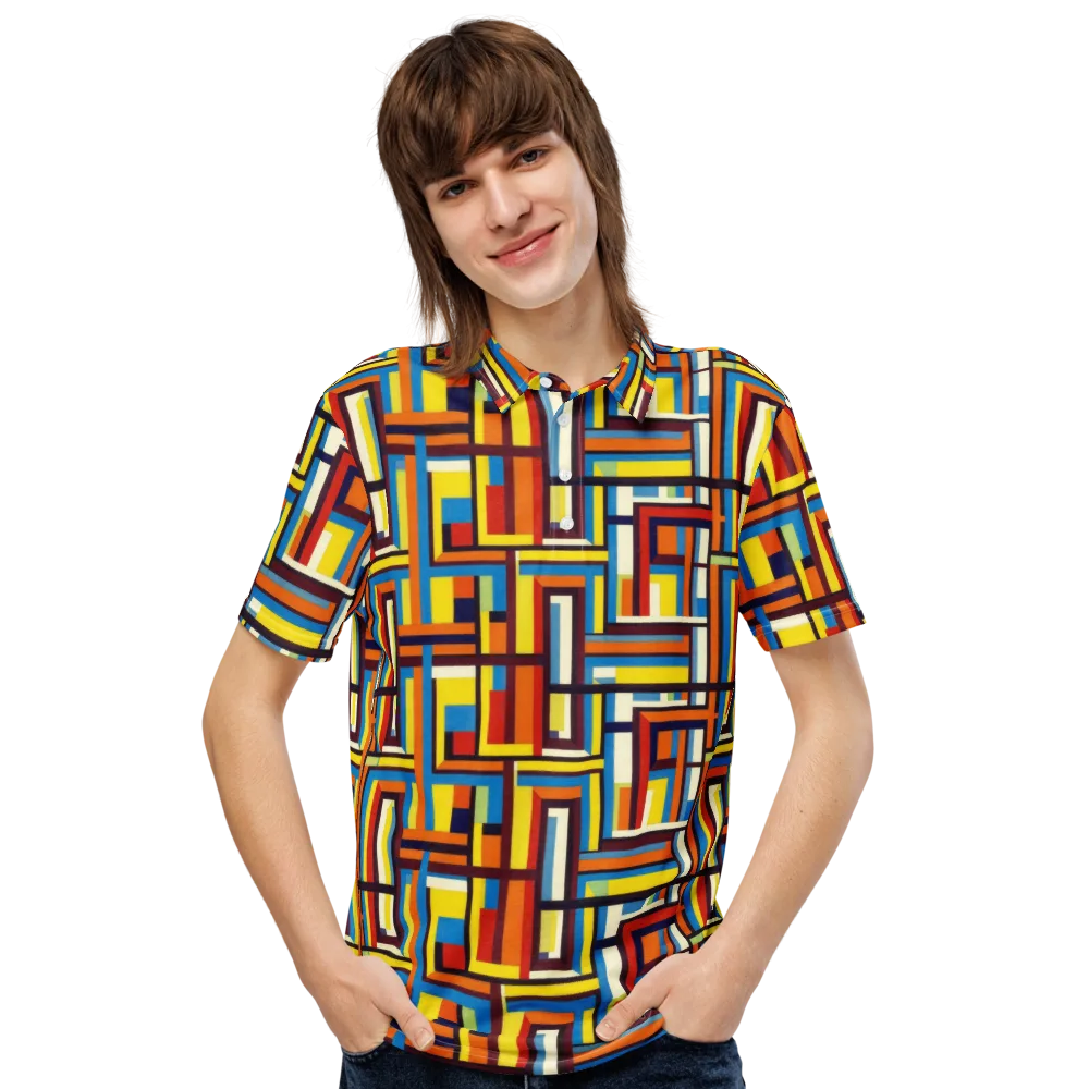 Modular Voltage on Men's Slim Fit Polo Shirt — Front