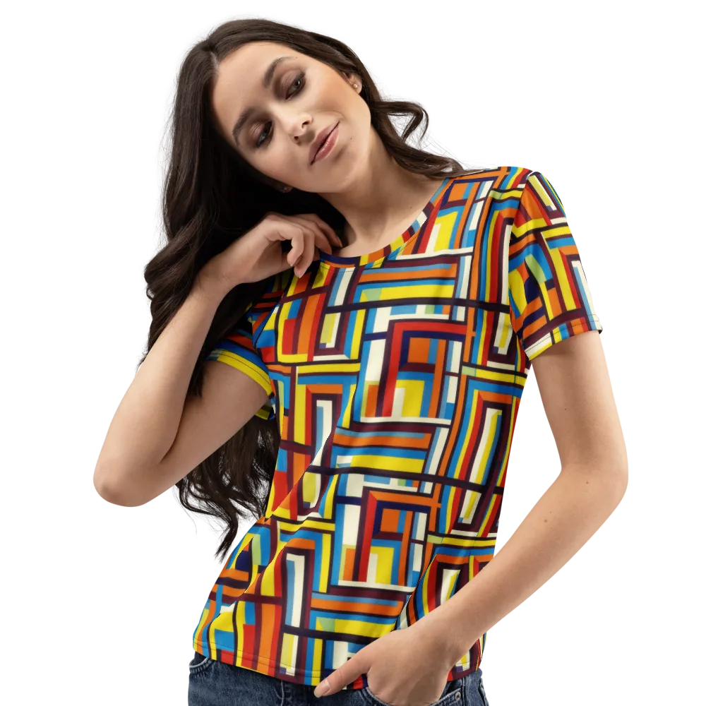 Modular Voltage on Women's Crew Neck T-Shirt — Left Front