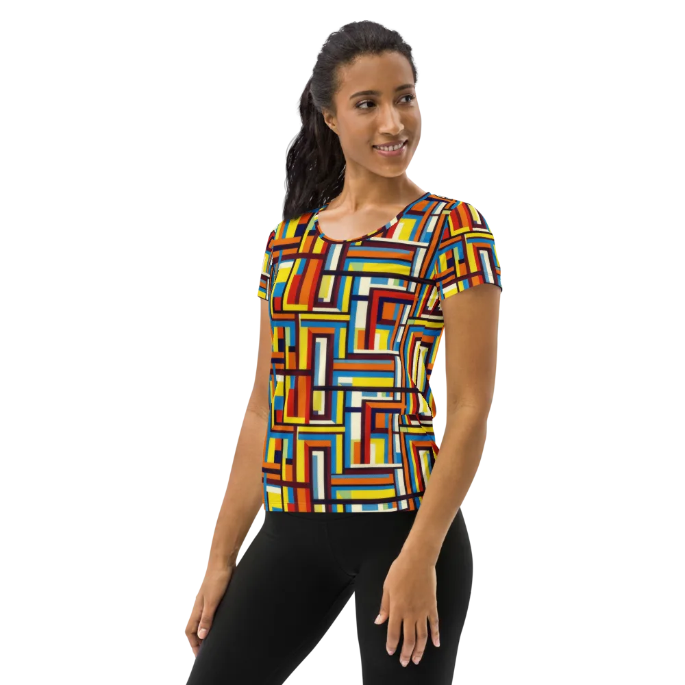 Modular Voltage on Women's Athletic T-Shirt — Left