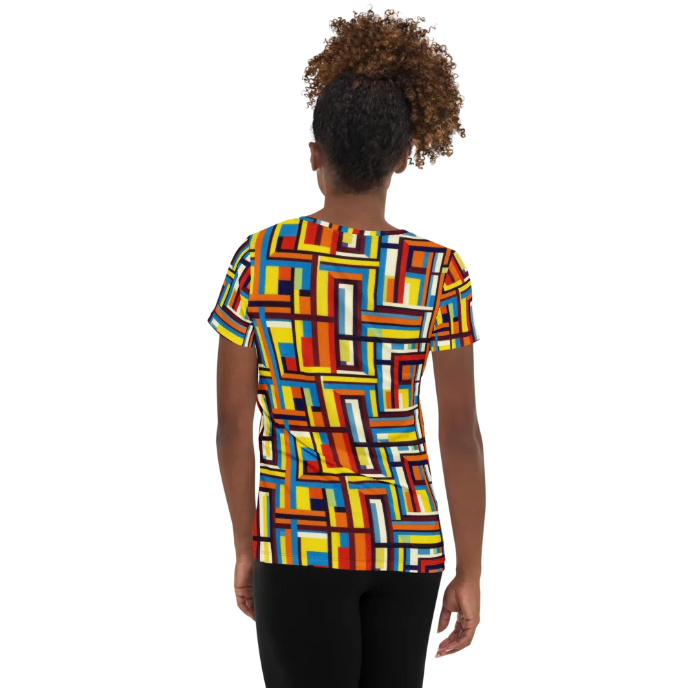 Modular Voltage on Women's Athletic T-Shirt — Back