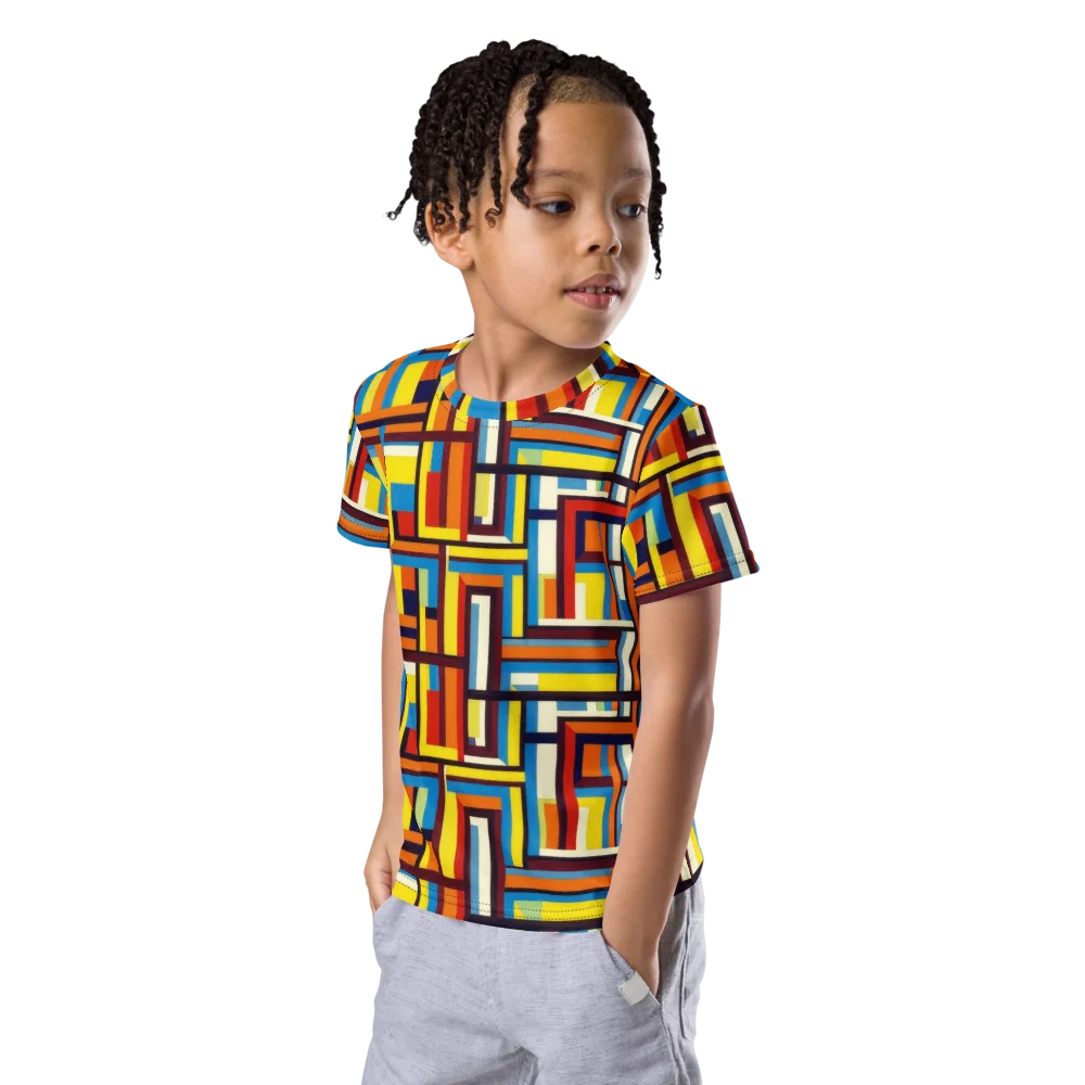 Modular Voltage on Kids Crew Neck T-Shirt — Left Front