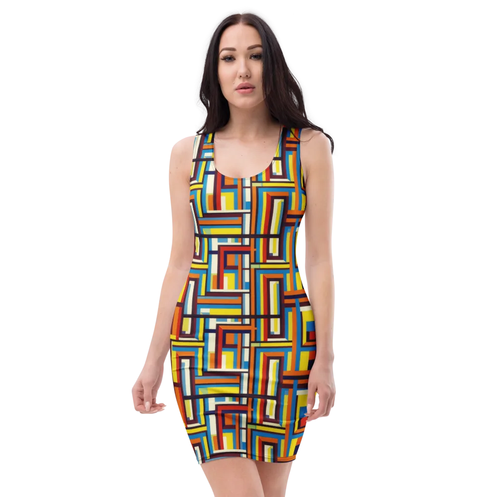 Modular Voltage on Bodycon Dress — Front