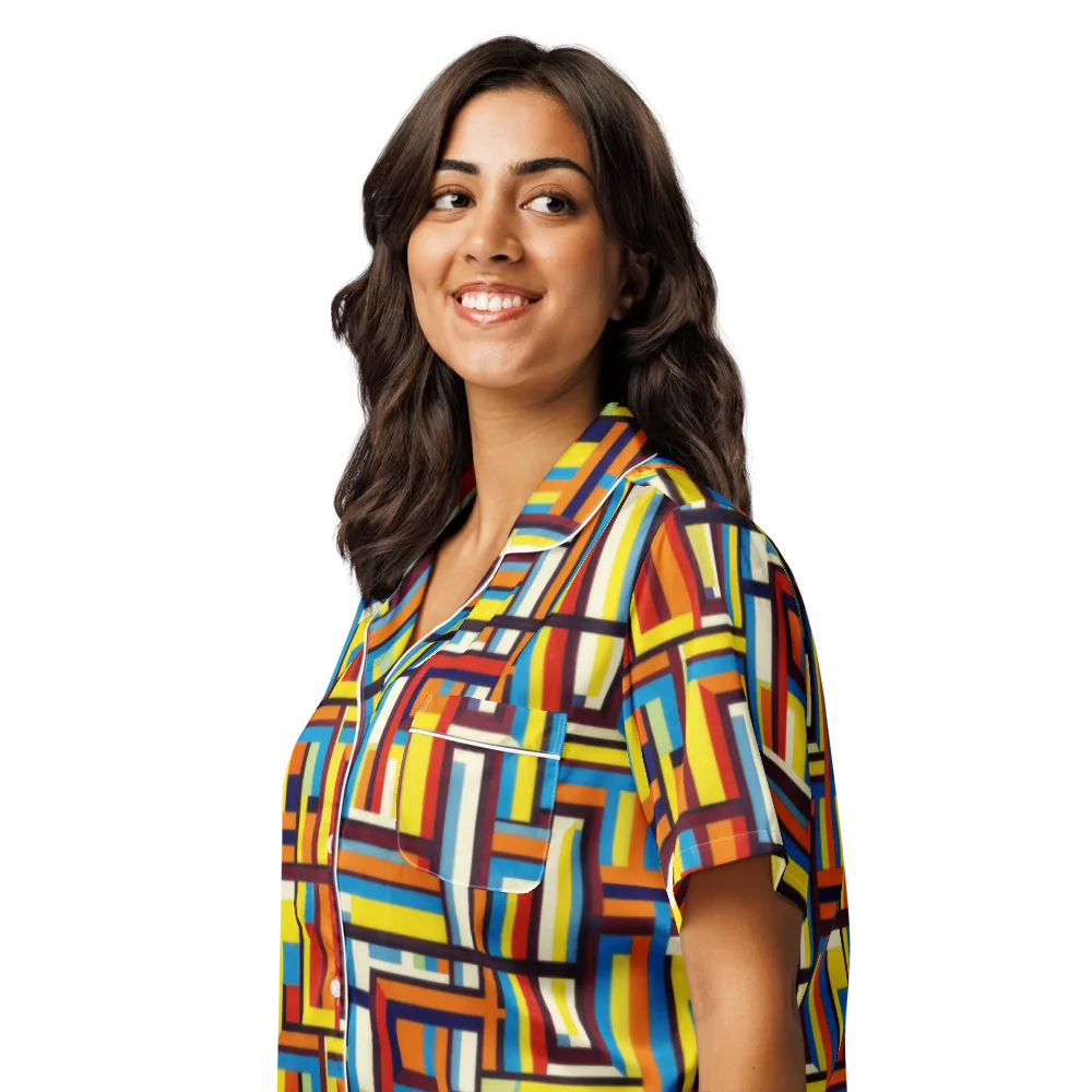 Modular Voltage on Women's Short Sleeve Pajama Top — Left Front