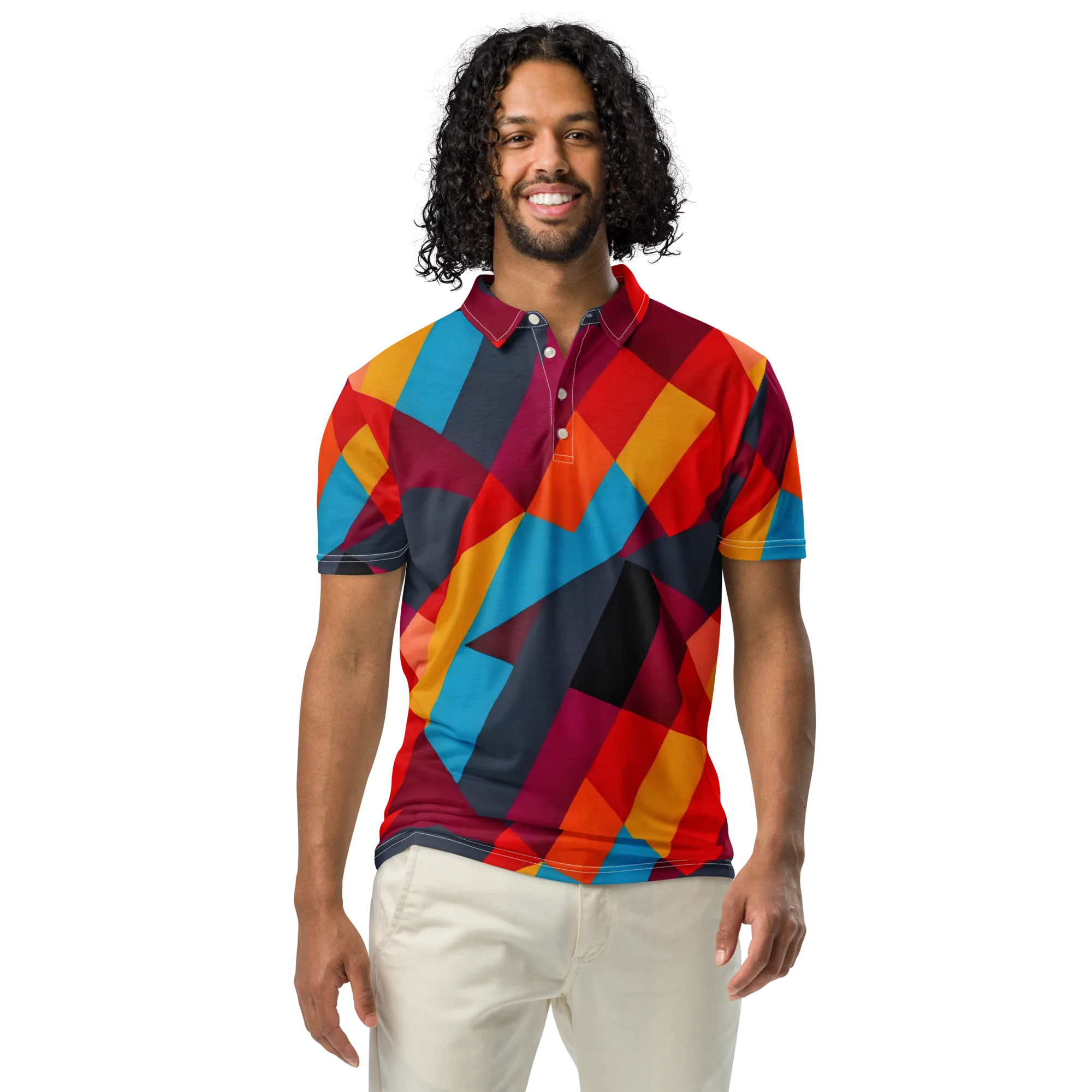 Chromatic Interlock on Men's Slim Fit Polo Shirt — Front