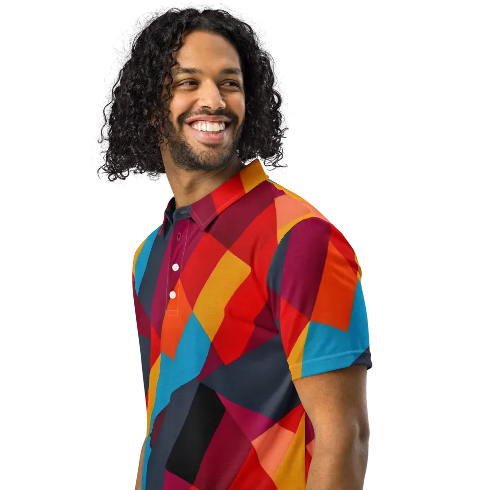 Chromatic Interlock on Men's Slim Fit Polo Shirt — Left Front
