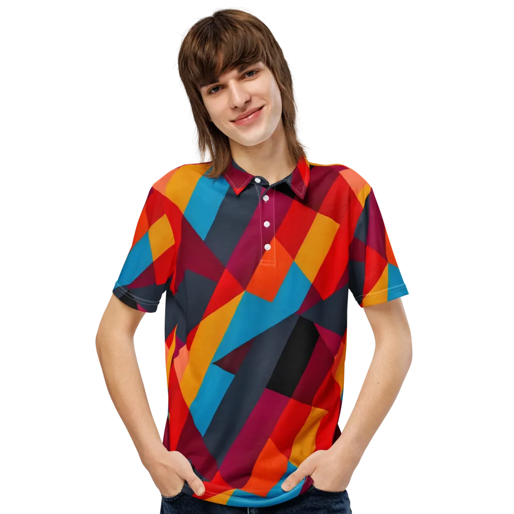 Chromatic Interlock on Men's Slim Fit Polo Shirt — Front