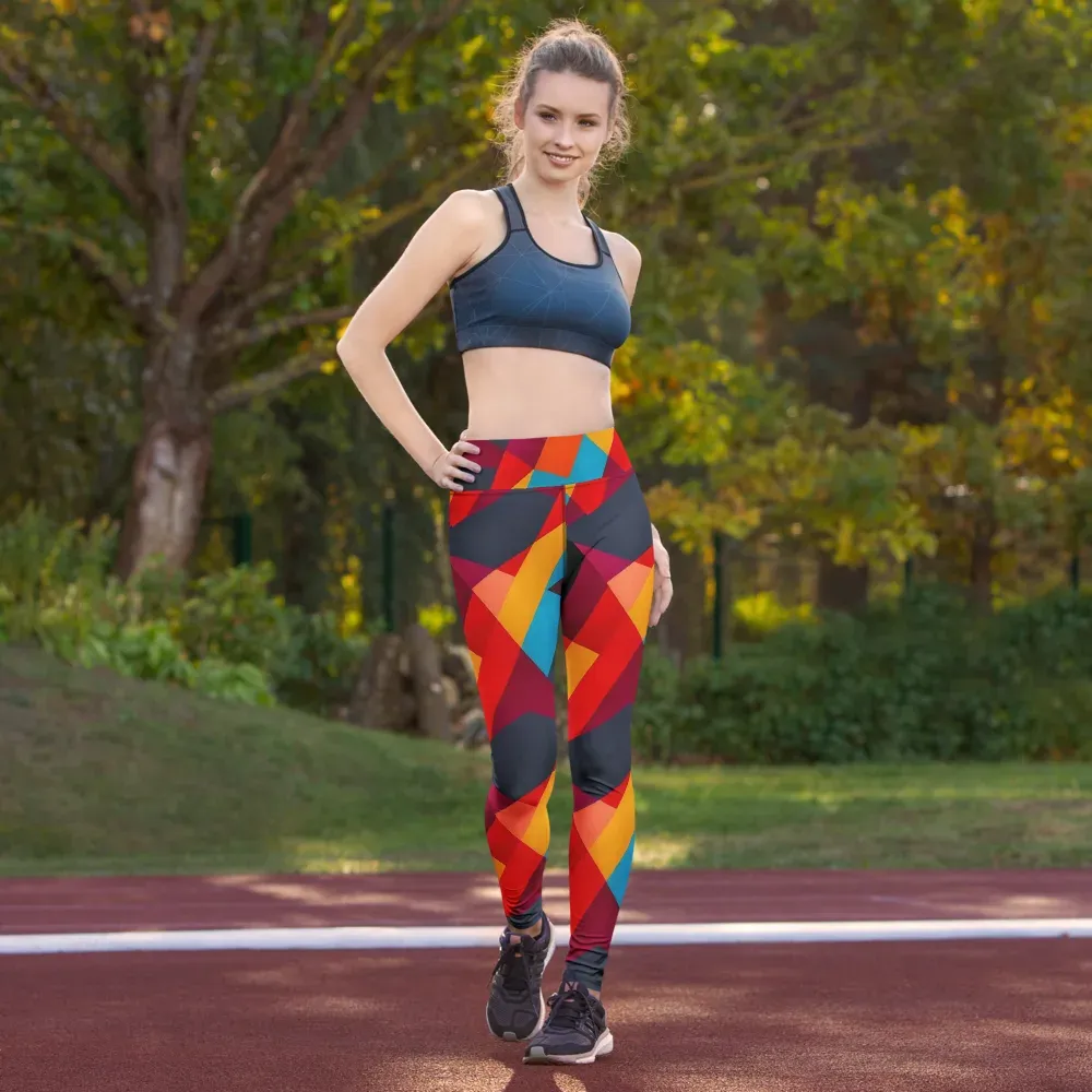 Chromatic Interlock on Yoga Leggings — Front