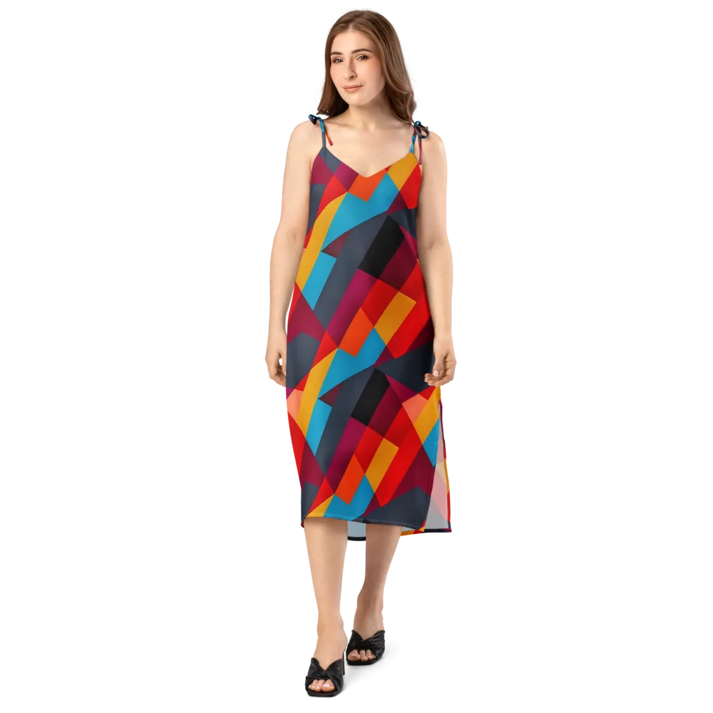 Chromatic Interlock on Slip Dress — Front