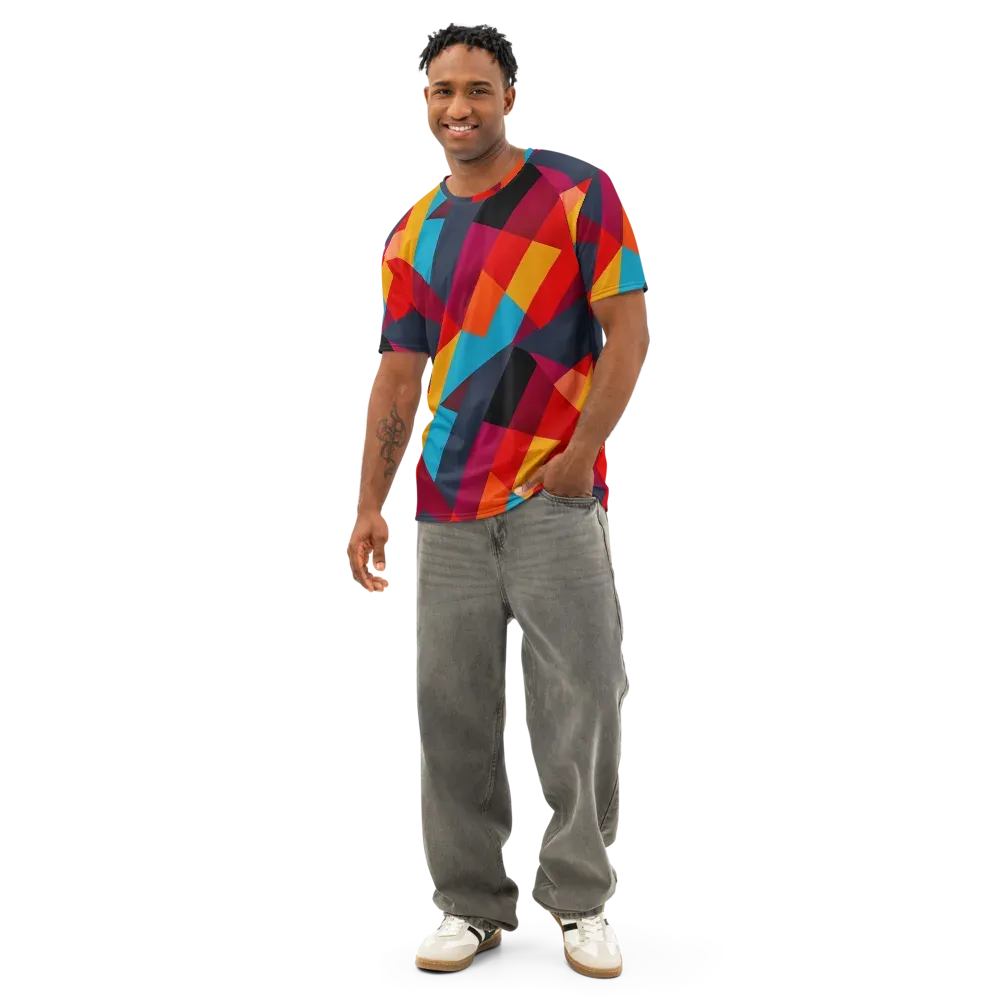 Chromatic Interlock on Men's Cotton Crew Neck T-Shirt — Front