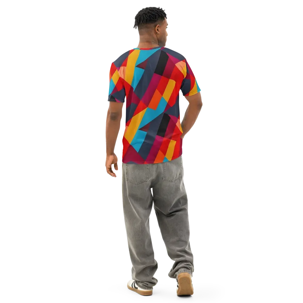 Chromatic Interlock on Men's Cotton Crew Neck T-Shirt — Back