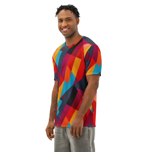 Chromatic Interlock on a Men's Cotton Crew Neck T-Shirt