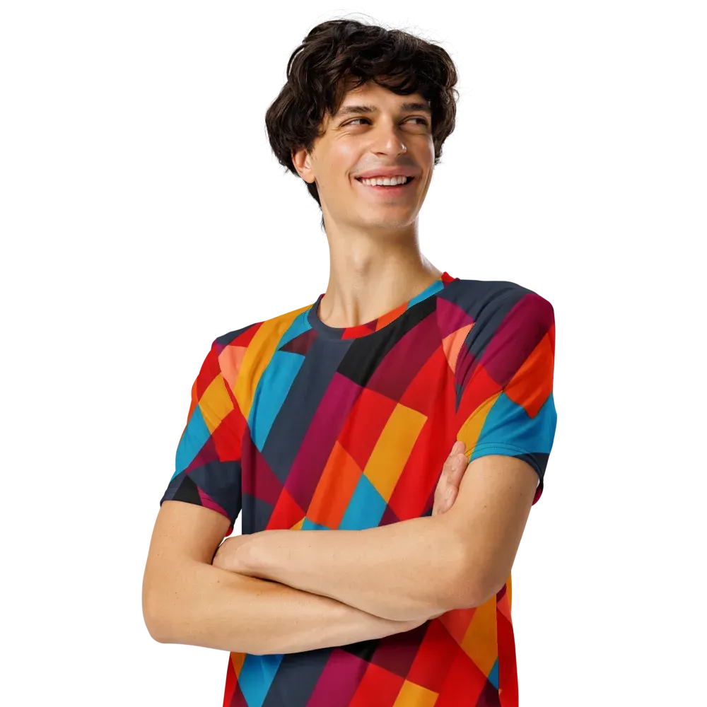 Chromatic Interlock on Men's Crew Neck T-Shirt — Left Front