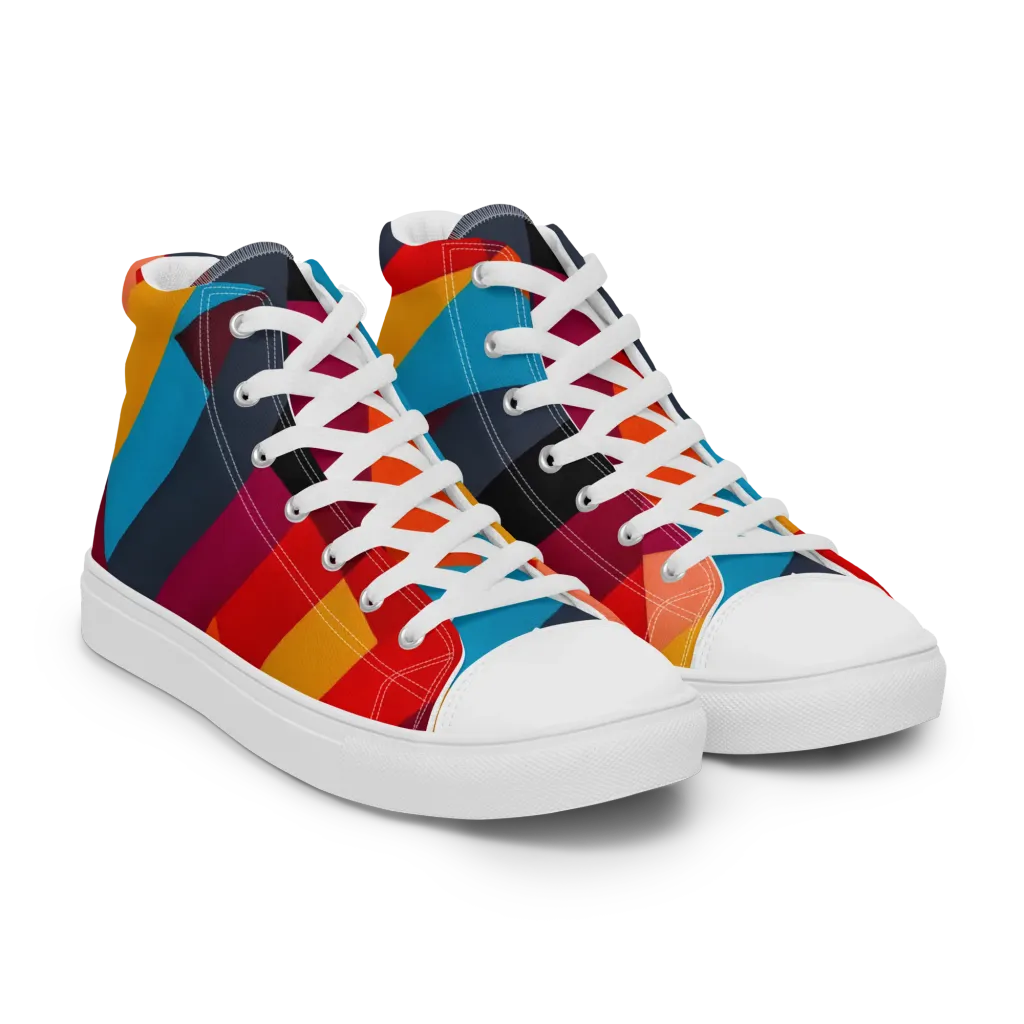 Chromatic Interlock on Men's High Top Canvas Shoes — Right Front