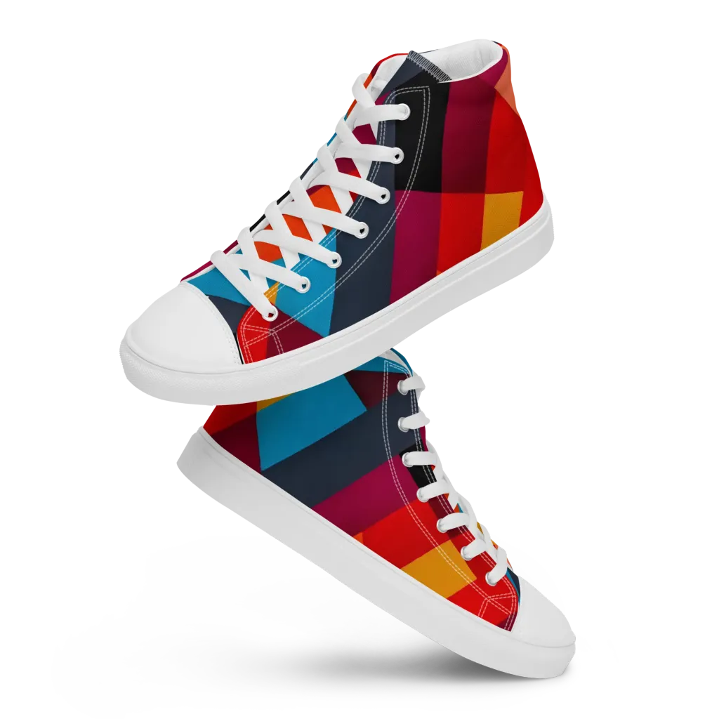 Chromatic Interlock on Men's High Top Canvas Shoes — Front