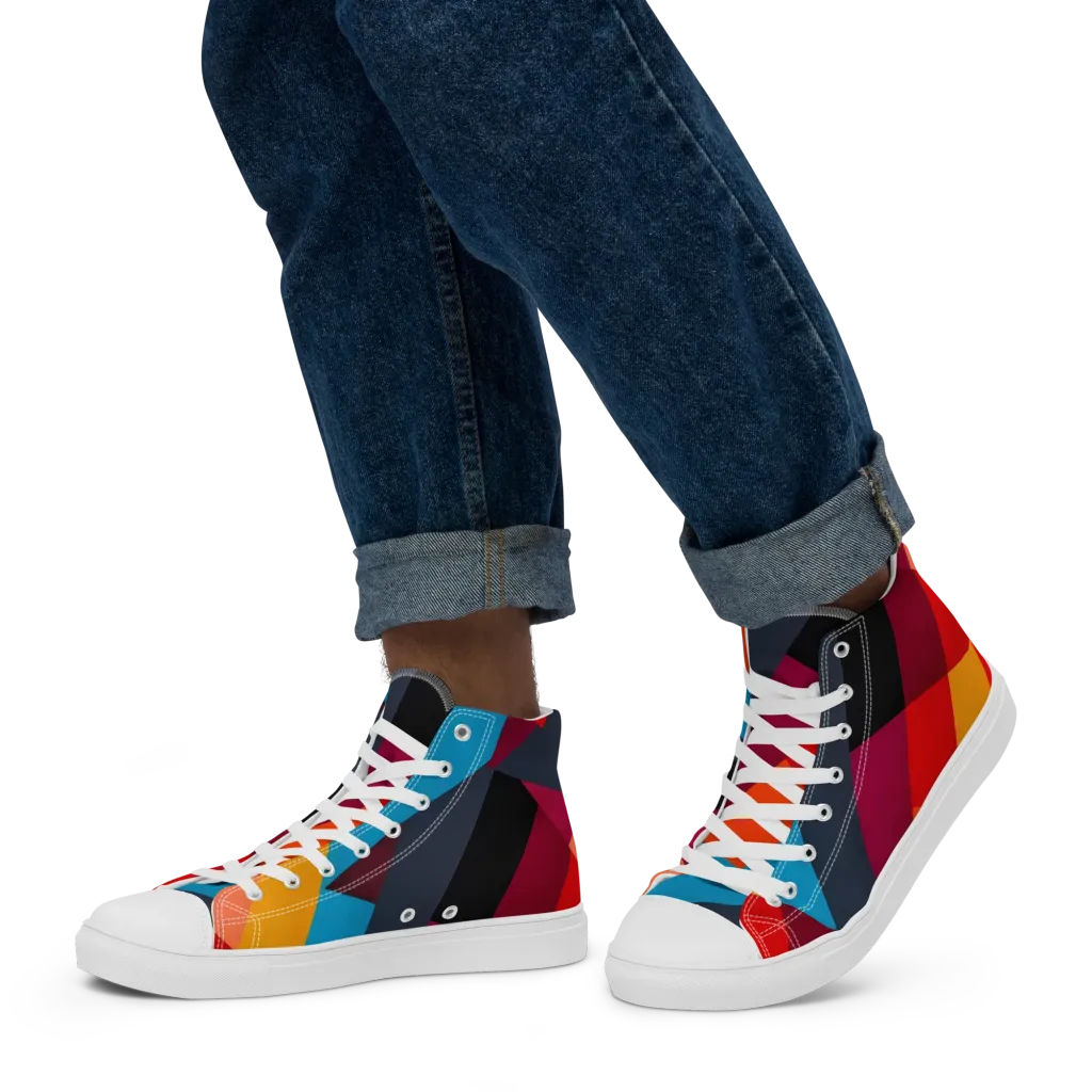 Chromatic Interlock on Men's High Top Canvas Shoes — Left
