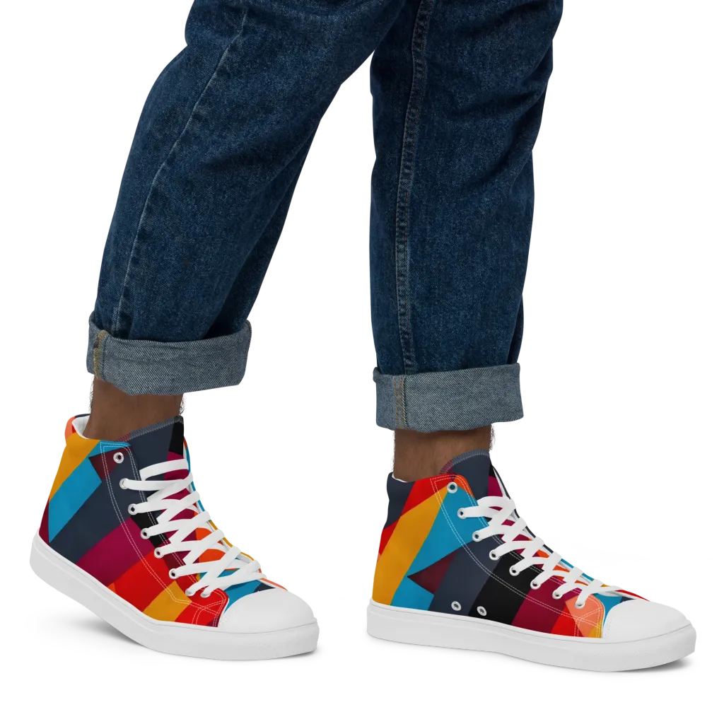 Chromatic Interlock on Men's High Top Canvas Shoes — Right