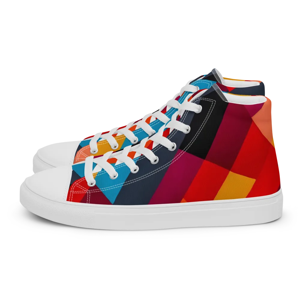 Chromatic Interlock on Women's High Top Canvas Shoes — Left