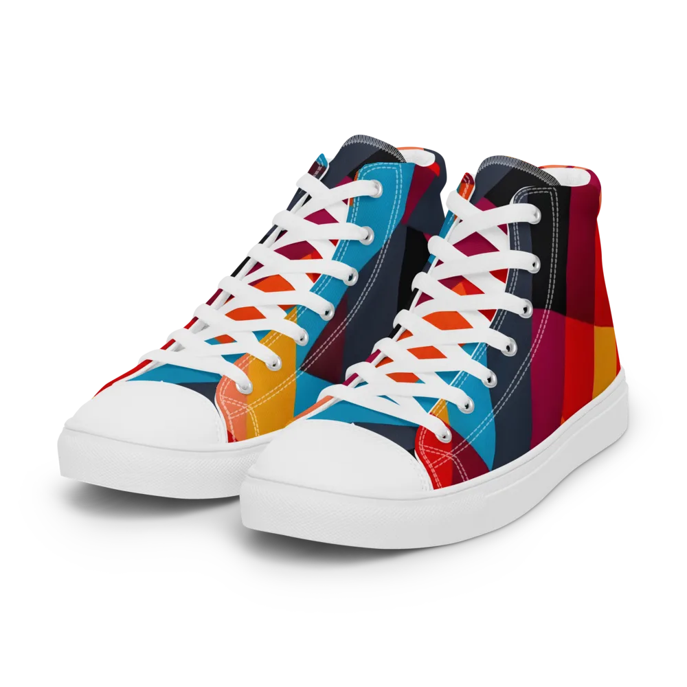 Chromatic Interlock on Women's High Top Canvas Shoes — Left Front