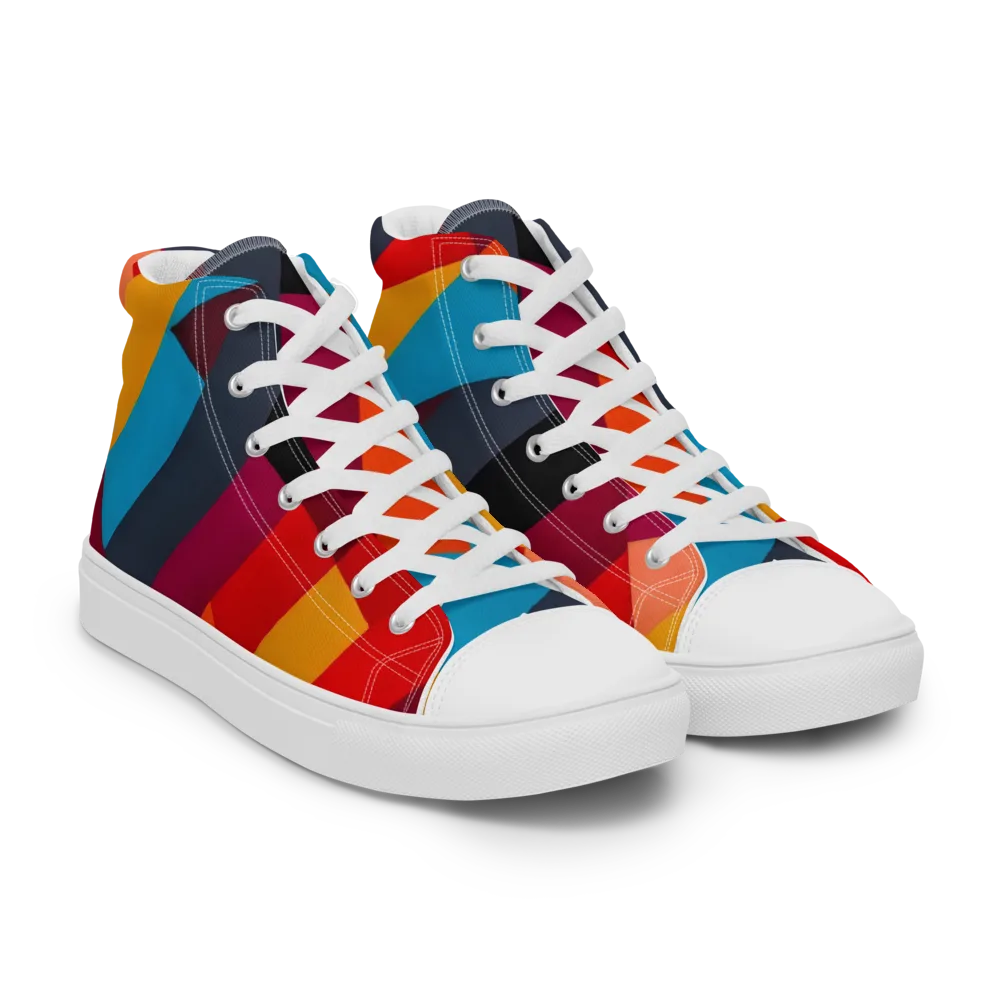 Chromatic Interlock on Women's High Top Canvas Shoes — Right Front