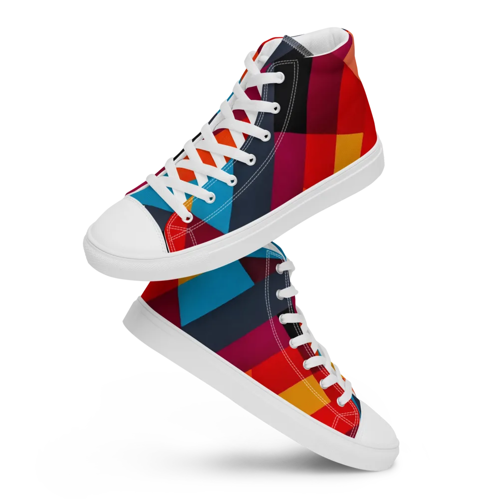 Chromatic Interlock on Women's High Top Canvas Shoes — Front