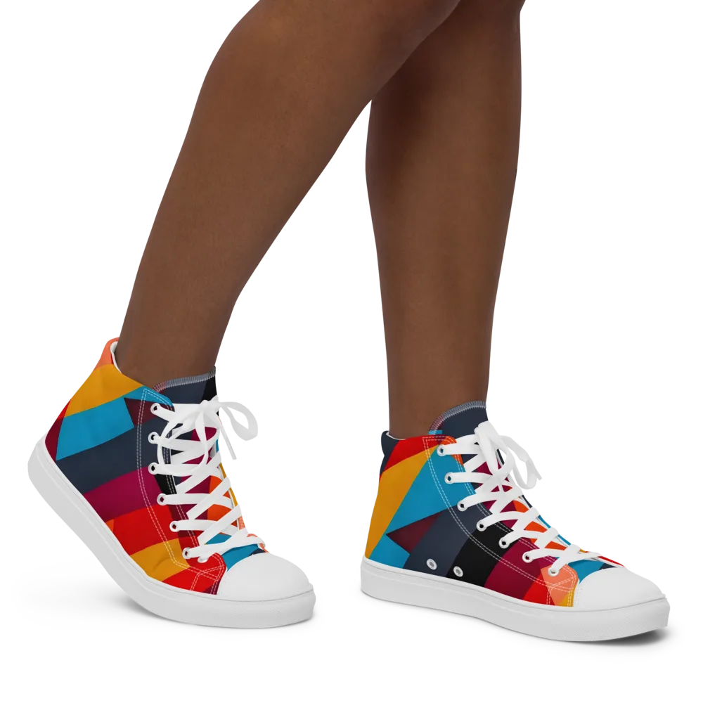 Chromatic Interlock on Women's High Top Canvas Shoes — Right