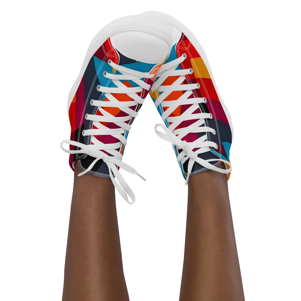 Chromatic Interlock on Women's High Top Canvas Shoes — Front
