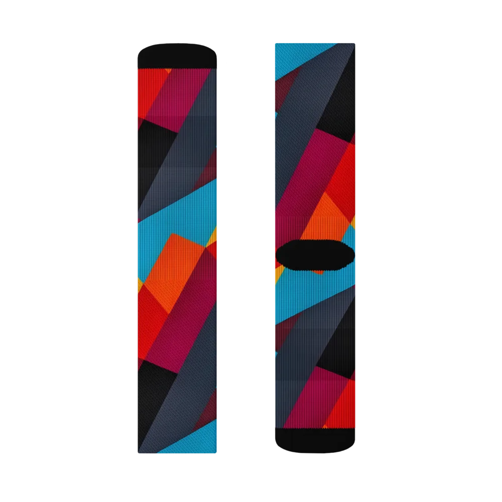 Chromatic Interlock on Socks — Left Sock