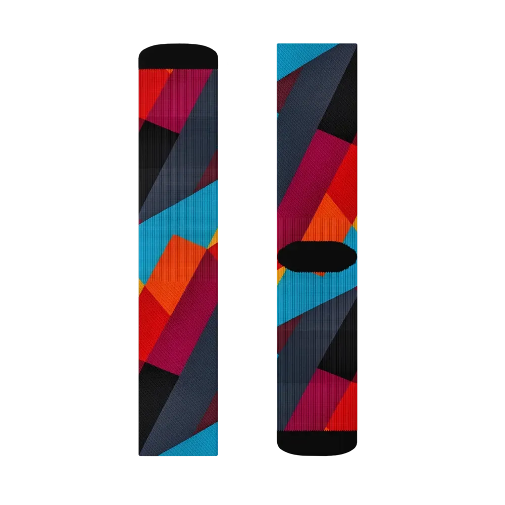 Chromatic Interlock on Socks — Right Sock