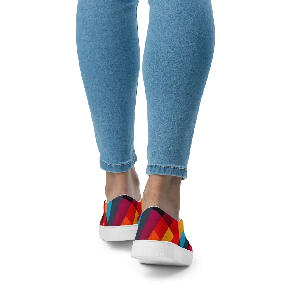 Chromatic Interlock on Women's Slip-On Canvas Shoes — Back
