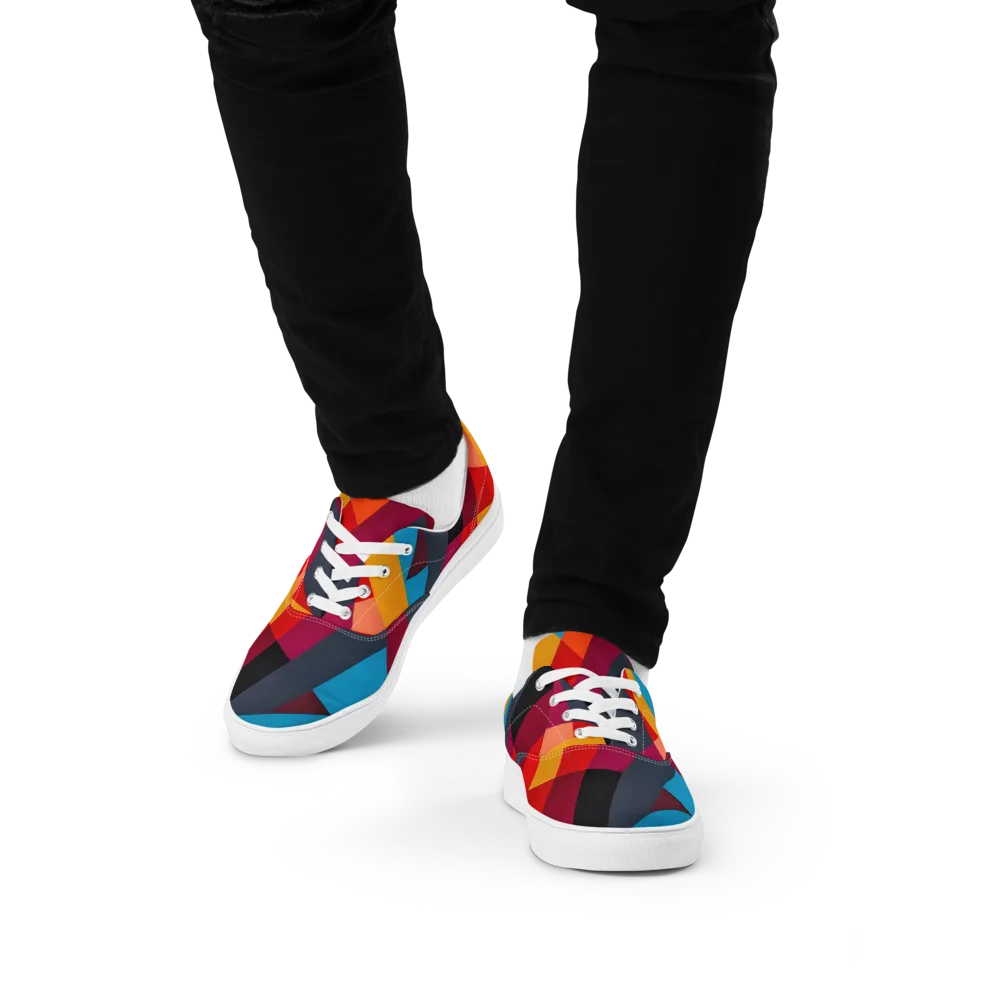 Chromatic Interlock on Men's Lace-Up Canvas Shoes — Front