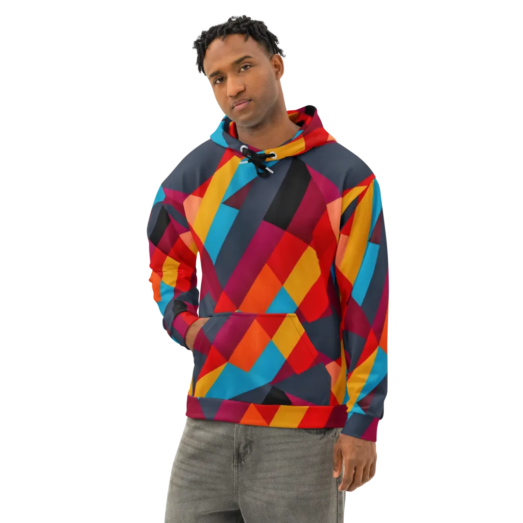 Chromatic Interlock on Cotton Hoodie — Left Front