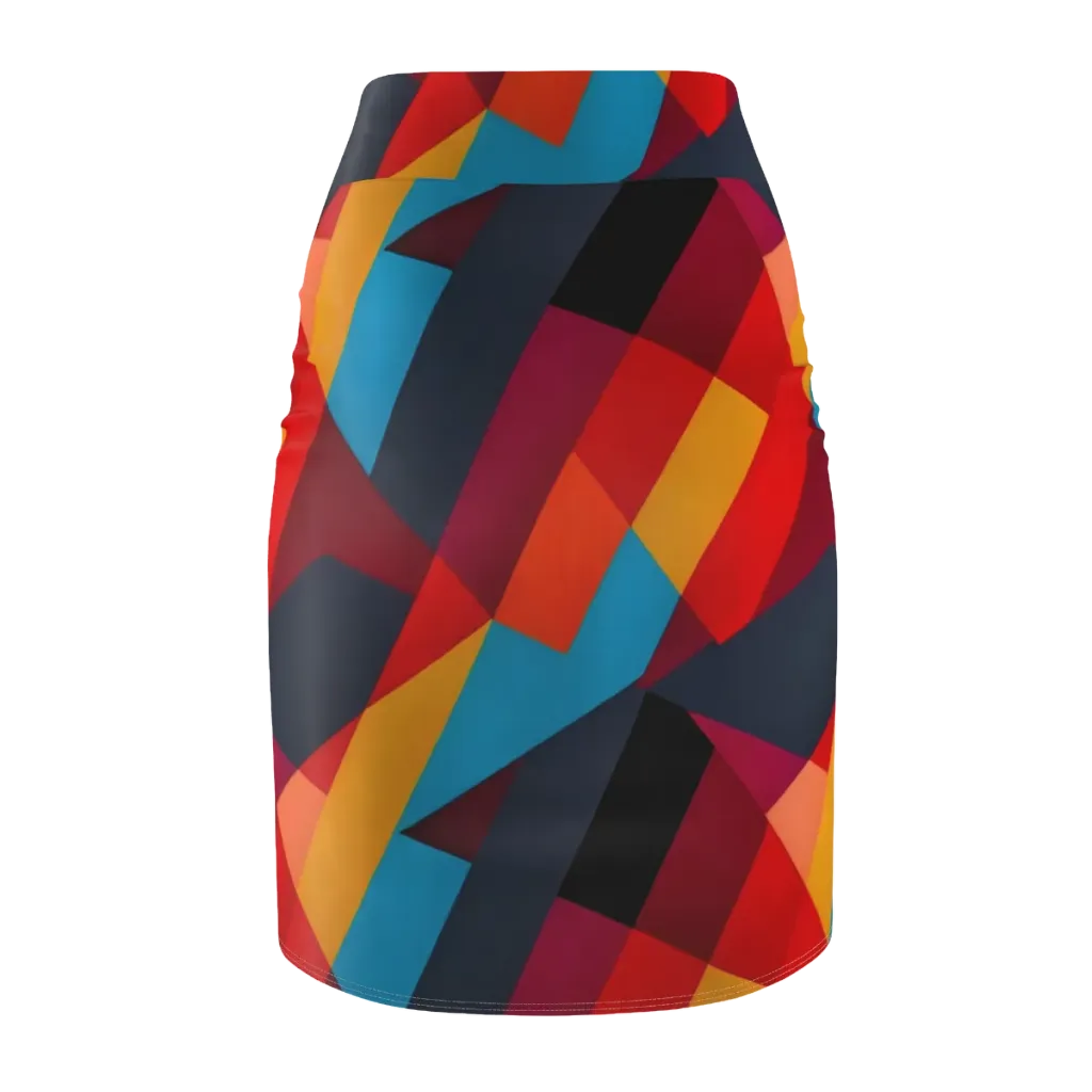 Chromatic Interlock on Pencil Skirt — Back