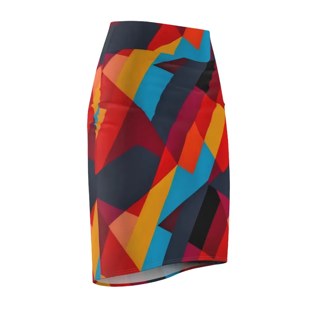 Chromatic Interlock on Pencil Skirt — Front Side